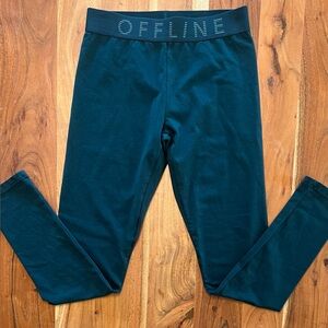 Offline by Aerie Green OG Regular Rise Elastic Waist Leggings